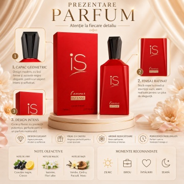 Parfum Arăbesc iS l'Amour Intense Eau de Parfum 75 ml, Damă, Aromă Floral Ambrat Vanilată cu Bergamotă, Lavandă, Mandarină, Iasomie Sambac, Floare de Portocal, Orhidee, Tonka, Mosc și Vanilie - Img 3