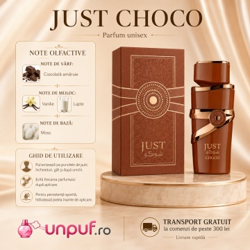 Parfum Arăbesc Just Choco Fragrance World 100 ml, Apă de Parfum Unisex, Damă și Bărbat, Aromă Gurmandă de Ciocolată cu Cacao, Ciocolată, Zahăr, Lapte, Praline, Caramel, Mosc și Vanilie - Img 9