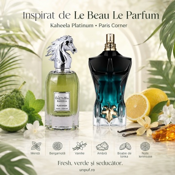 Parfum Arăbesc Kaheela Platinum Paris Corner 85 ml, Apă de Parfum Bărbat, Aromă Oriental Lemnoasă, Fresh, Verde, Condimentată și Seducătoare, Inspirată de Le Beau Le Parfum - Img 8