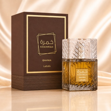 Parfum Arăbesc Khamrah Qahwa Lattafa 100 ml, Apă de Parfum Unisex Damă și Bărbat, Aromatic Condimentat