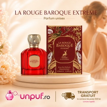 Parfum Arăbesc La Rouge Baroque Extreme Maison Alhambra EDP 100 ml Unisex, Inspirat Baccarat Rouge 540 Extrait, Aromă Oriental Florală cu Șofran, Migdală Amară, Iasomie, Cedru, Ambergris, Mosc și Ambră - Img 10