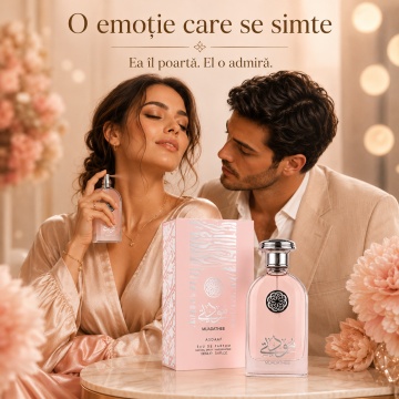 Parfum Arăbesc Lattafa Muadathee 100 ml, Apă de Parfum Unisex, Aromă Floral Fructată cu Șofran, Trandafir, Lici, Pară, Mosc și Vetiver - Img 5