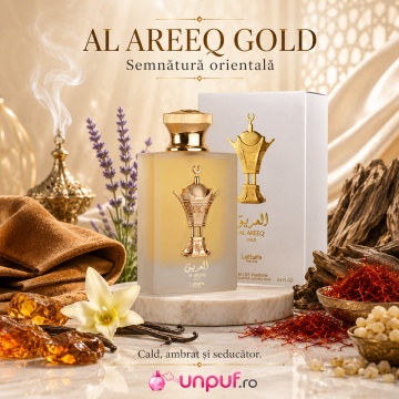 Parfum Arăbesc Lattafa Pride Al Areeq Gold 100 ml, Apă de Parfum Unisex, Aromă Orientală Ambrată cu Piele, Șofran, Vanilie, Tămâie și Lemn Ambrat - Img 9