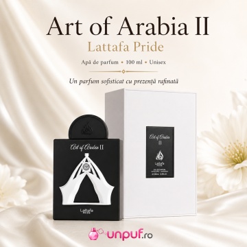 Parfum Arăbesc Lattafa Pride Art Of Arabia II EDP 100 ml Unisex, Aromă Lemnoasă Orientală cu Portocală, Șofran, Chihlimbar Uscat, Note Gurmande, Mosc, Lichen și Note Lemnoase - Img 3