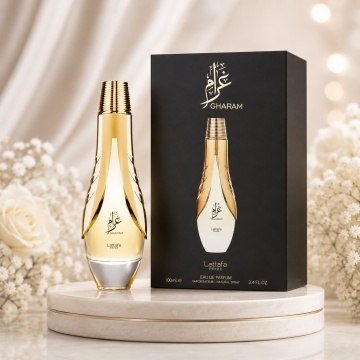 Parfum Arăbesc Lattafa Pride Gharam 100 ml, Apă de Parfum Unisex, Aromă Oriental Florală cu Pară, Ananas, Iasomie, Gardenie și Praline