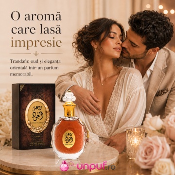 Parfum Arăbesc Lattafa Rouat Al Oud 100 ml, Apă de Parfum Unisex, Aromă Orientală cu Oud, Trandafir, Șofran, Ambră, Cardamom și Condimente - Img 7