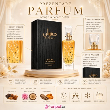 Parfum Arăbesc Lattafa Safwaan L’Autre Oud 100 ml, Apă de Parfum Bărbat, Aromă Orientală Intensă cu Oud, Ambră, Trandafir, Note Lemnoase și Note Condimentate - Img 3