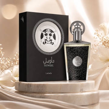 Parfum Arăbesc Lattafa Taweel 100 ml, Apă de Parfum Unisex, Aromă Fresh Aromatică cu Bergamotă, Ghimbir, Ienupăr, Lavandă, Ambroxan și Vetiver