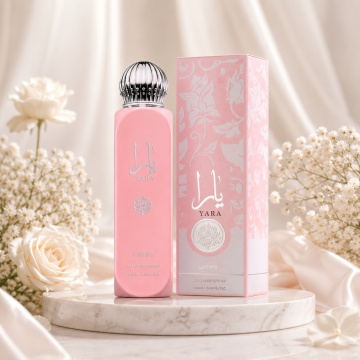 Parfum Arăbesc Lattafa Yara All Over Spray 150 ml, Spray Parfumat Damă pentru Corp și Păr, Aromă Fresh Florală cu Heliotrop, Orhidee, Mandarină, Mosc, Santal, Vanilie și Fructe Tropicale