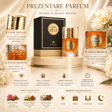 Parfum Arăbesc Le Chameau Desert Angel EDP 100 ml Unisex, Inspirat Angels’ Share Anniversary Edition, Aromă Caldă cu Coniac, Scorțișoară, Tonka, Stejar, Praline, Vanilie și Lemn de Santal - Img 3