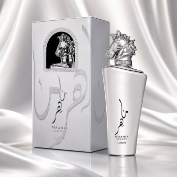 Parfum Arăbesc Maahir Legacy Lattafa 100 ml, Apă de Parfum Unisex Damă și Bărbat, Aromă Lemnos Aromatică cu Ananas, Grepfrut, Lavandă, Mentă, Ienupăr, Piper Negru, Tămâie, Ambroxan, Tonka, Mușchi și Vetiver