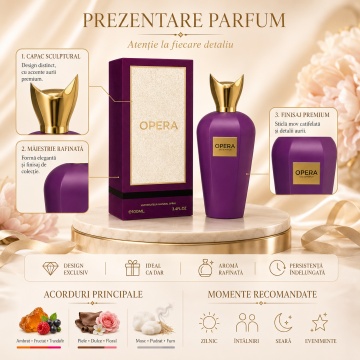 Parfum Arăbesc Milestone Opera EDP 100 ml Unisex, Inspirat Opera Xerjoff, Aromă Aromatic Orientală cu Citrice, Condimente, Note Proaspete, Flori Albe, Lavandă, Trandafir, Ambră, Piele, Mosc, Cedru și Tonuri Fumurii - Img 3