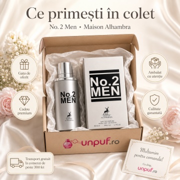 Parfum Arăbesc No. 2 Men Maison Alhambra EDP 80 ml Bărbat, Inspirat 212 Men Carolina Herrera, Aromă Lemnos Floral Mosc cu Bergamotă, Grepfrut, Lavandă, Condimente, Gardenie, Ghimbir, Salvie, Santal, Mosc, Vetiver și Labdanum - Img 4