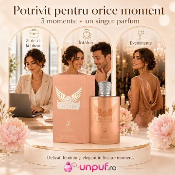 Parfum Arăbesc Olivia Maison Alhambra EDP 80 ml Damă, Inspirat Olympea Paco Rabanne, Aromă Oriental Florală cu Ghimbir, Iasomie, Mandarină, Sare, Vanilie, Ambră Gri, Cașmiran și Lemn de Santal - Img 6