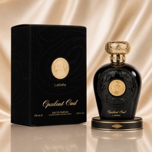 Parfum Arăbesc Opulent Oud Lattafa 100 ml, Apă de Parfum Unisex pentru Damă și Bărbat, aromă orientală cu Oud, șofran și ambră