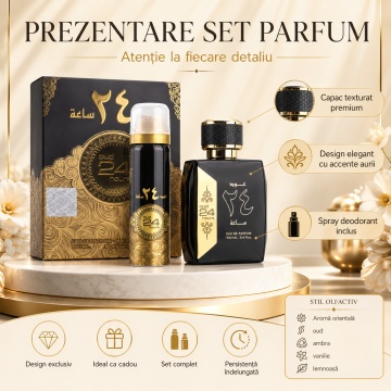 Parfum Arăbesc Oud 24 Hours Eau de Parfum 100 ml + Deodorant Spray 50 ml, Ard Al Zaafaran, Apă de Parfum , Unisex, Damă, Bărbat - Img 3
