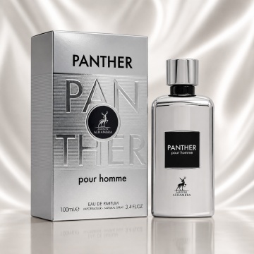 Parfum Arăbesc Panther Pour Homme Maison Alhambra EDP 100 ml Bărbat, Inspirat Phantom Paco Rabanne, Aromă Lemnos Aromatică cu Lămâie, Lavandă, Măr, Note de Fum, Paciuli, Vanilie și Vetiver