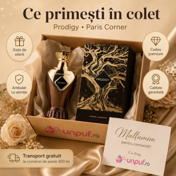 Parfum Arăbesc Paris Corner Prodigy 100 ml, Apă de Parfum Unisex, Damă, Bărbat, Aromă Oriental Lemnoasă, Caldă, Dulce și Sofisticată, Inspirat Angels’ Share - Img 4