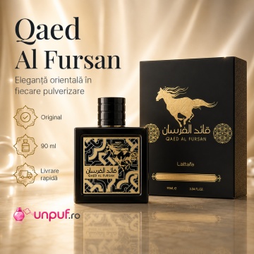 Parfum Arăbesc Qaed Al Fursan Lattafa 90 ml, Apă de Parfum Bărbat, Aromă Oriental Lemnoasă cu Ananas, Șofran, Iasomie, Balsam de Brad, Oud, Ambră și Note Lemnoase - Img 10