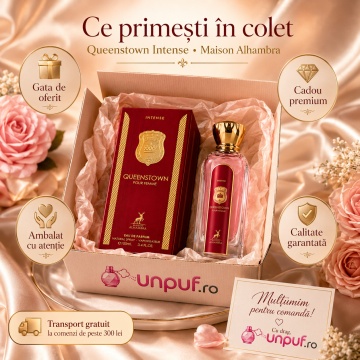 Parfum Arăbesc Queenstown Intense Pour Femme Maison Alhambra EDP 100 ml Damă, Inspirat Q Dolce & Gabbana, Aromă Aromatic Fructată cu Lămâie Siciliană, Iasomie, Portocală, Cireașă Neagră, Heliotrop, Ambră și Note Lemnoase - Img 4