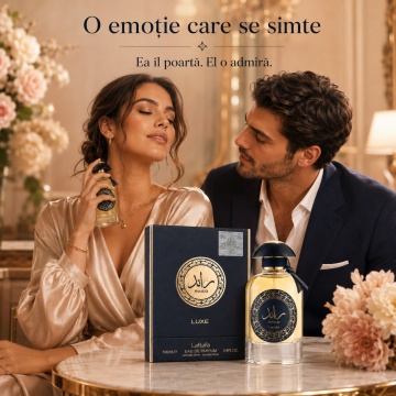 Parfum Arăbesc Ra’Ed Luxe Gold Lattafa EDP 100 ml Bărbat, Inspirat K Dolce & Gabbana, Aromă Lemnos Aromatică cu Bergamotă, Lavandă, Cardamom, Geranium, Cedru, Paciuli, Vanilie și Vetiver - Img 5
