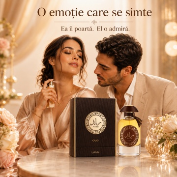 Parfum Arăbesc Ra'Ed Oud Lattafa EDP 100 ml Bărbat, Inspirat La Yuqawam Homme, Aromă Oriental Lemnoasă cu Oud, Note Picante, Cedru, Lemn de Guaiac, Note Dulci, Note Florale, Fum și Pielărie - Img 5