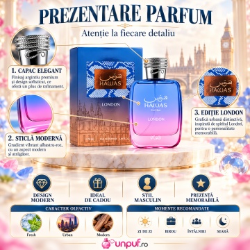 Parfum Arăbesc Rasasi Hawas London Unisex 100 ML - Img 3