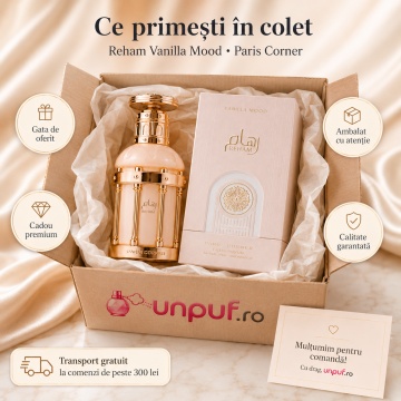 Parfum Arăbesc Reham Vanilla Mood Paris Corner 100 ml, Apă de Parfum Unisex, Damă și Bărbat, Aromă Vanilat Gurmandă, Inspirat Tandrețea Vaniliei - Img 10