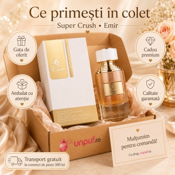 Parfum Arăbesc Super Crush Emir Paris Corner 75 ml, Apă de Parfum Unisex, Damă și Bărbat, Aromă Oriental Lemnoasă, Inspirat Instant Crush - Img 4