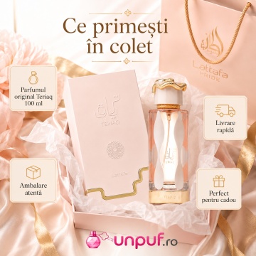 Parfum Arăbesc Teriaq Lattafa EDP 100 ml Unisex, Inspirat La Belle Jean Paul Gaultier, Aromă Floral Lemnos Moscată cu Caisă, Caramel, Migdală Amară, Piper, Miere, Flori Albe, Rubarbă, Trandafir, Vanilie, Piele, Labdanum, Mosc și Vetiver - Img 4
