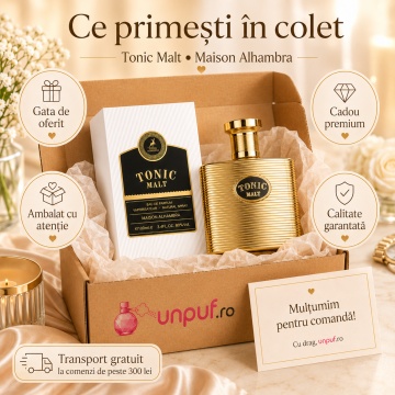 Parfum Arăbesc Tonic Malt Maison Alhambra EDP 100 ml Bărbat, Inspirat Le Male Elixir Jean Paul Gaultier, Aromă Oriental Fougere cu Cardamom, Lavandă, Mentă, Floare de Portocal, Rozmarin, Salvie, Tonka, Cacao și Rășină Benzoică - Img 4