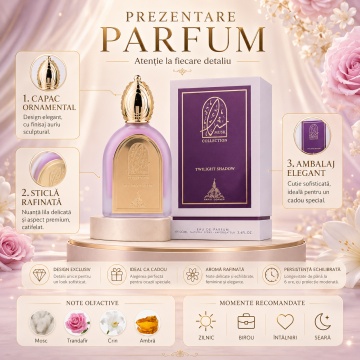 Parfum Arăbesc Twilight Shadow Musk Collection Paris Corner 100 ml, Apă de Parfum Unisex, Damă, Bărbat, Aromă Mosc Florală, Delicată și Elegantă, Inspirat A La Rose - Img 3