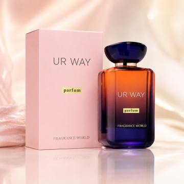 Parfum Arăbesc UR Way Parfum Fragrance World 100 ml, Apă de Parfum Damă, Aromă Floral Alb Vanilată cu Bergamotă, Floare de Portocal, Iasomie Indiană, Tuberoză, Cedru, Mosc Alb și Vanilie