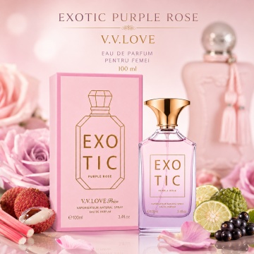Parfum Arăbesc V.V. Love Exotic PurpleRose Eau de Parfum 100 ml, Damă, Inspirat din Delina Parfums de Marly, Aromă Floral Fructată și Persistentă - Img 8