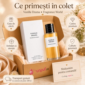 Parfum Arăbesc Vanille Drama Fragrance World 80 ml, Apă de Parfum Unisex, Damă și Bărbat, Aromă Vanilată Ambrată Intensă cu Rom, Scorțișoară, Vanilie, Boabe de Tonka, Cacao, Iasomie, Ambră, Lemn de Santal și Mosc - Img 4