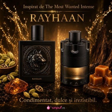 Parfum Arăbesc Wolf Rayhaan EDP 100 ml Unisex, Inspirat The Most Wanted Intense, Aromă Lemnos Aromatică cu Cardamom, Citrice, Piper, Vetiver, Lavandă, Note Uscate, Ambră, Cedru și Mosc - Img 8