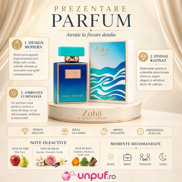 Parfum Arăbesc Zahi Paris Corner 85 ml, Apă de Parfum Damă, Aromă Oriental Lemnoasă, Florală și Rafinată, Citrice, Șofran, Trandafir, Oud și Mosc - Img 3