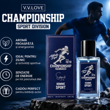 Parfum Barbati V.V.Love Championship Sport Division, Homme Sport, Eau de Toilette EDT, 30 ml, Aroma Proaspata, Spray, pentru Zi si Seara - Img 3