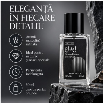 Parfum Barbati V.V.Love Ethereal Muse, Eau de Toilette EDT, 30 ml, Oriental, Masculin, Elegant, Persistent, Spray, Format Compact, pentru Zi si Seara - Img 3