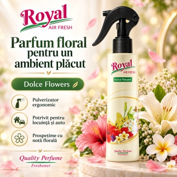 Parfum Concentrat de Cameră Dolce Flowers Royal, Parfum Ambiental Intens cu Aromă Florală, pentru Spații Interioare si Auto, 250 ml - Img 3
