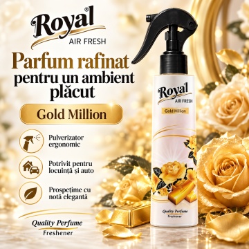 Parfum Concentrat de Cameră Gold Million Royal, Parfum Ambiental Intens și Elegant, pentru Spații Interioare si Auto, 250 ml - Img 3
