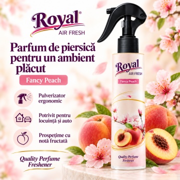 Parfum Concentrat de Cameră Guma Turbo Fancy Peach Royal, Parfum Ambiental Intens cu Aromă Dulce și Fructată, pentru Spații Interioare si Auto, 250 ml - Img 3