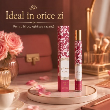 Parfum Damă Arăbesc Eternal Rose 35 ml V.V. Love, Apă de Toaletă, Inspirat de Yara Candy Lattafa, Aromă Dulce Fructată cu Coacăze Negre, Mandarină Verde, Căpșuni, Gardenie, Vanilie și Mosc - Img 4