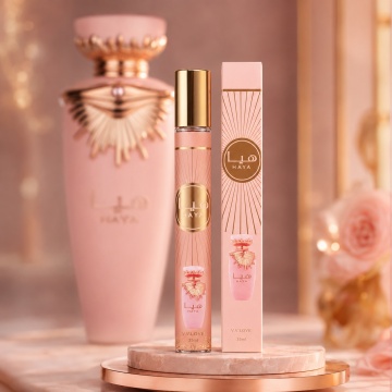 Parfum Damă Arăbesc Haya 35 ml V.V. Love, Apă de Parfum, Inspirat de Haya Lattafa, Aromă Feminină cu Căpșuni, Șampanie, Mandarină, Portocală Sângerie, Trandafir, Iasomie, Orhidee Vanilată, Ambră și Lemn de Santal