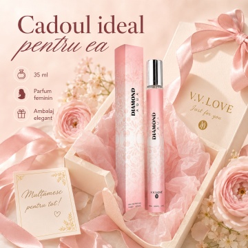 Parfum Damă Diamond Aqua 35 ml V.V. Love, Inspirat de Flowerbomb Viktor&Rolf, Aromă Florală Elegantă cu Ceai, Bergamotă, Osmanthus, Orhidee, Iasomie, Trandafir, Paciuli, Mosc și Vanilie - Img 5