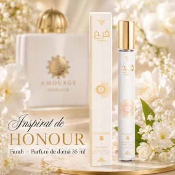 Parfum Damă Farah 35 ml V.V. Love, Apă de Toaletă, Inspirat de Honour Woman Amouage, Aromă Florală Elegantă cu Tuberoză, Iasomie, Gardenie, Ambră, Tămâie și Vetiver - Img 6