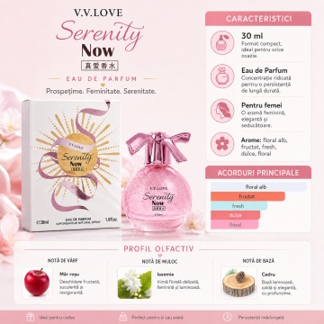 Parfum Damă V.V. Love Serenity Now Eau de Parfum 30 ml, Inspirat din Pink Victoria’s Secret, Aromă Floral Verde și Fresh - Img 3