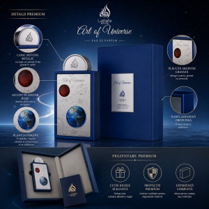 Parfum Lattafa Art Of Universe 100 ml, Apă de Parfum Bărbat, Aromă Citric Aromatică, Note de Bergamotă, Mandarină, Mentă, Ghimbir, Pară, Floare de Portocal, Ambră, Cedru și Mosc - Img 6