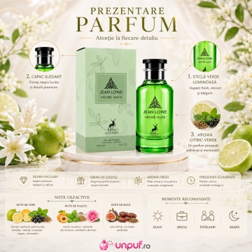 Parfum Maison Alhambra Jean Lowe Verde Aura 100 ml ,arăbesc , Bărbat, Damă, Unisex - Img 3