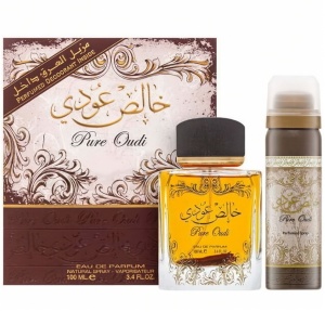Parfum Pure Oudi Lattafa 100 ml, Apă De Parfum + 50 ml Deodorant Spray, Bărbat
